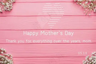 母亲节粉色英文贺卡图片