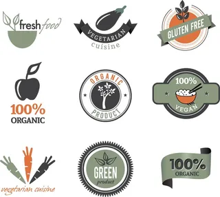 免抠复古标贴矢量