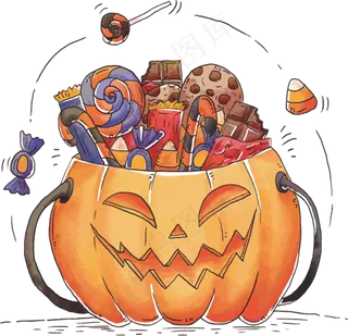 卡通万圣节节日糖果