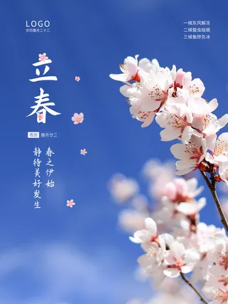 桃花开立春时节PSD素材