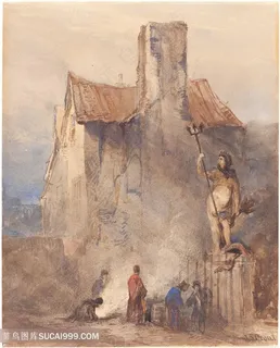 农房建筑油画装饰画