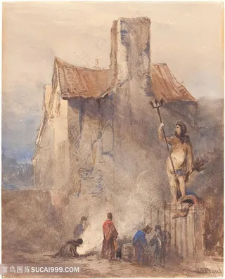 农房建筑油画装饰画