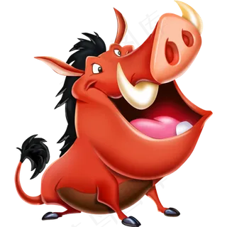 野猪卡通可爱手绘