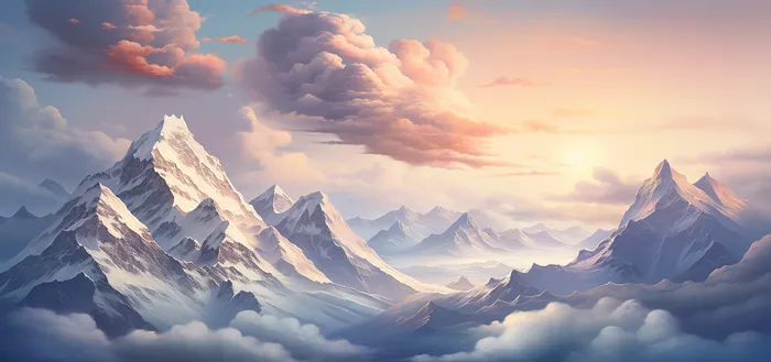 航拍远处的雪山背景摄影图(4800x2256)