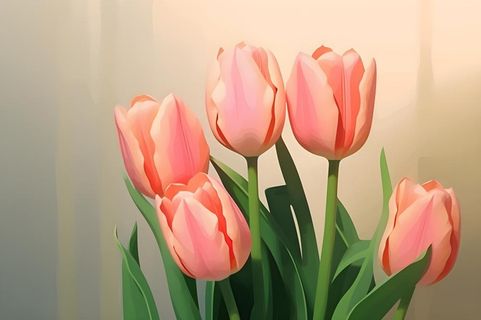 唯美淡雅清新郁金香背景