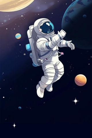 卡通航天员航天星空海报背景
