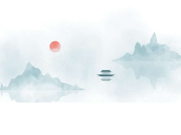 清明元素古风中式清明节山水画中国风