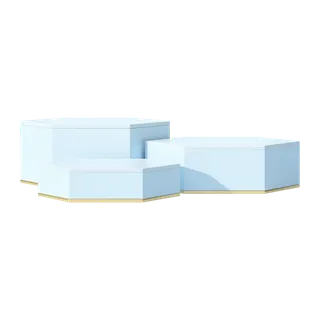 3D展台素材免扣产品蓝色展示台PNG