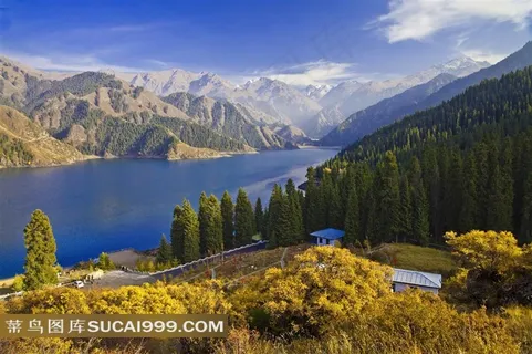 新疆天山天池美丽的风景素材 新疆天山天池美丽的风景素材