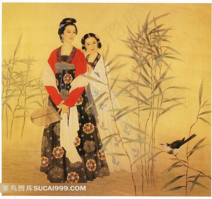 中国风工笔仕女图