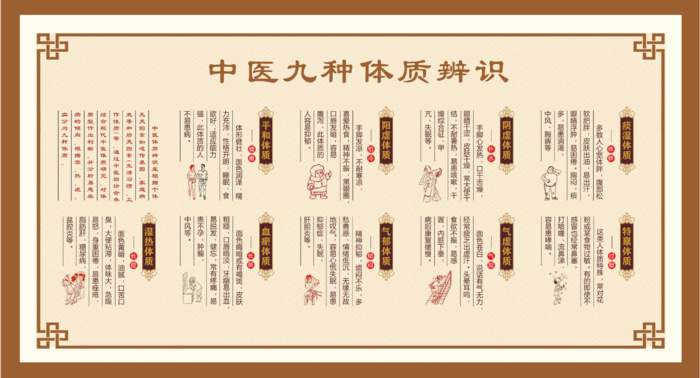 中医九种体质辨识展厅展馆文化墙