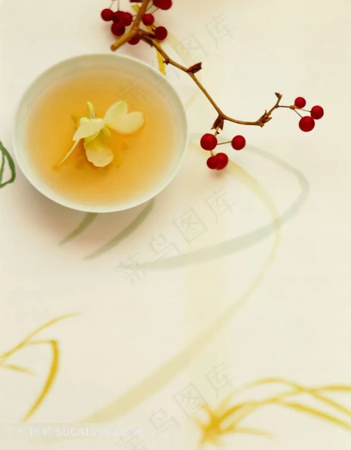 中国风茶文化白色杯子
