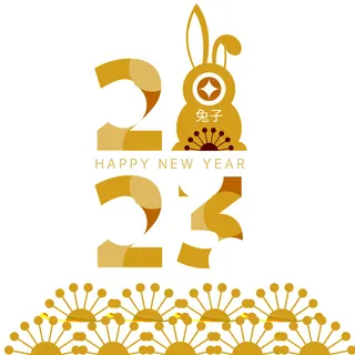 2023年兔年金色数字免抠元素