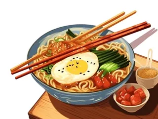 美食鸡蛋西红柿面条免抠