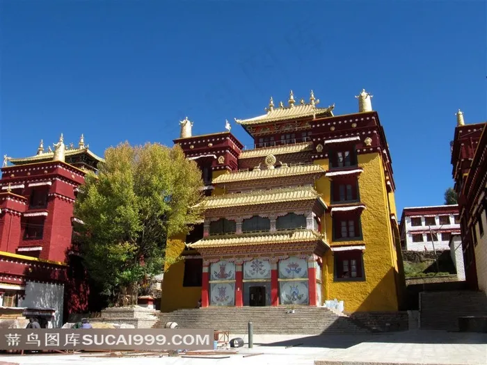 长青春科尔寺佛学院建筑景观图片素材