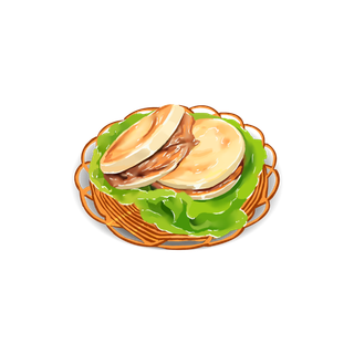 手绘美食肉荚膜免扣插图