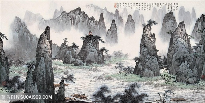 白雪石唯美巍峨山脉艺术挂画