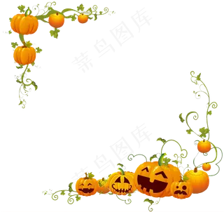 彩色万圣节边框南瓜元素像框