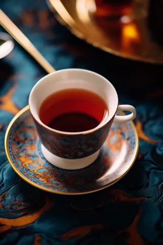 红茶茶文化精美茶具摄影图