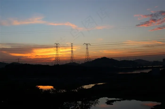 晚霞黄昏夜景