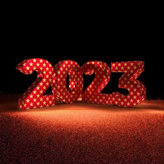 兔年2023年数字黑红色背景