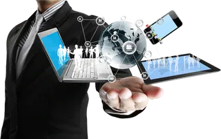 商务电脑科技人物卡通科技kv主视觉素材