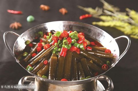 中华美食干锅香辣海笋摄影图