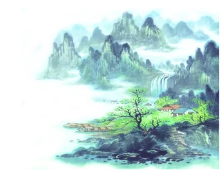 山水画素材中国风水墨画素材元素中国画