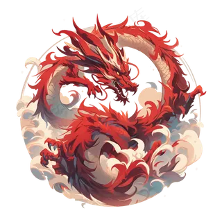 2024年手绘龙腾图案