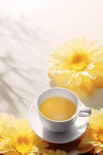 菊花茶简约清新背景 菊花茶简约清新背景