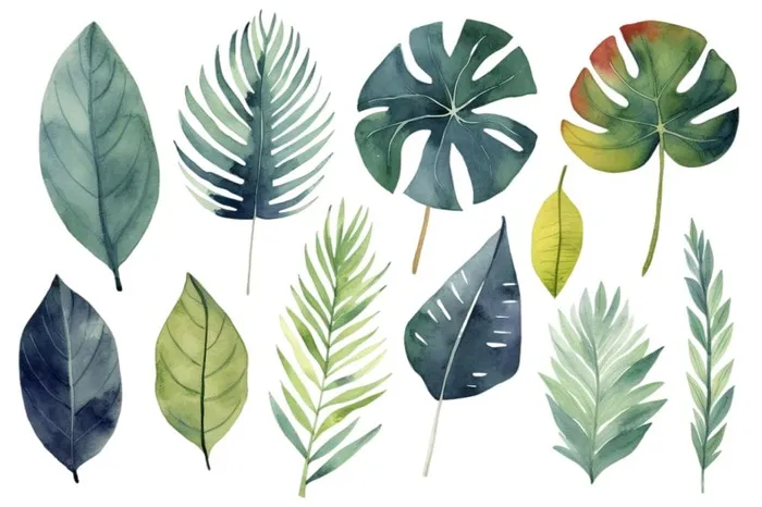 绿叶植物树叶茶壶免抠(1344x896)