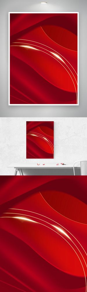 大红质感海报背景