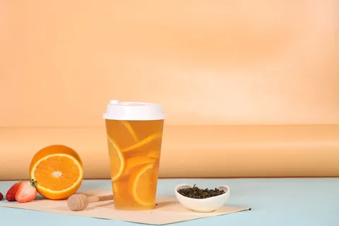 奶茶店水果茶饮品特饮高清图满杯橙子