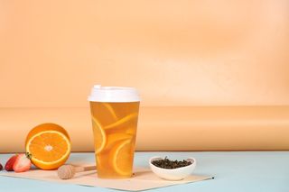 奶茶店水果茶饮品特饮高清图满杯橙子