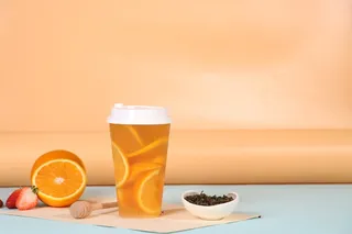 奶茶店水果茶饮品特饮高清图满杯橙子