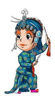 卡通京剧戏剧人物脸谱插画PNG图片 国潮中国风Q版戏剧人物PS素材