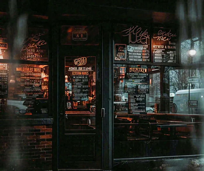 夜晚街道美食小店户外灯光摄影(1200x1008)