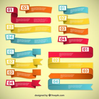 不同颜色丝带矢量素材20193-NSNQQ5