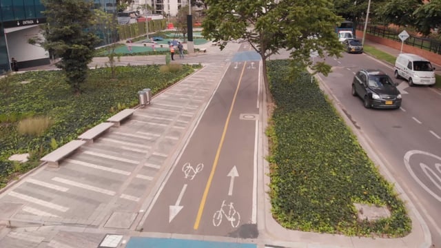 波哥大, 无人机, 城市, 城市的, 街道, 交通