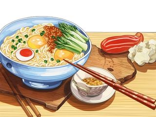 美食鸡蛋西红柿面条免抠