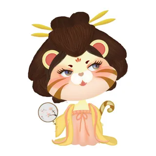 PNG免扣2022虎年新年春节元旦卡通老虎形象图片插画PSD设计素材