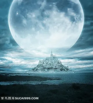 梦幻城堡月亮图片