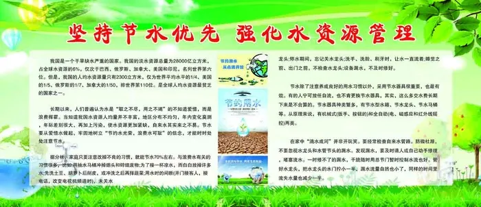 坚持节水优化psd模版下载