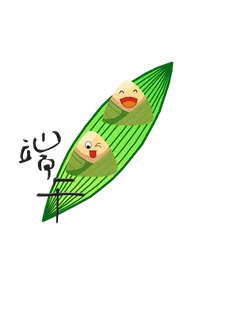 绿色端午节粽子插画图免抠
