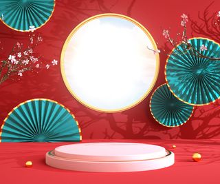 中国风古典背景红色喜庆新年主图背景