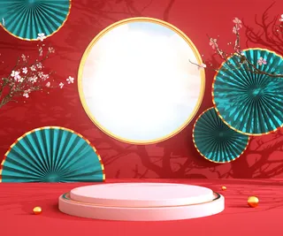 中国风古典背景红色喜庆新年主图背景