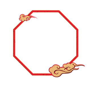 中国风中式传统祥云图案国潮古风边框云纹装饰元素PNG免抠素材图