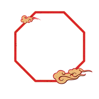 中国风中式传统祥云图案国潮古风边框云纹装饰元素PNG免抠素材图