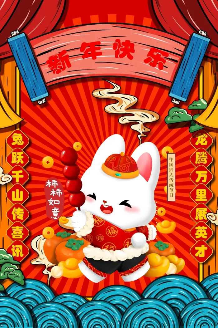创意立体手绘兔子