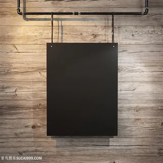 黑色空白装饰画广告展示效果
